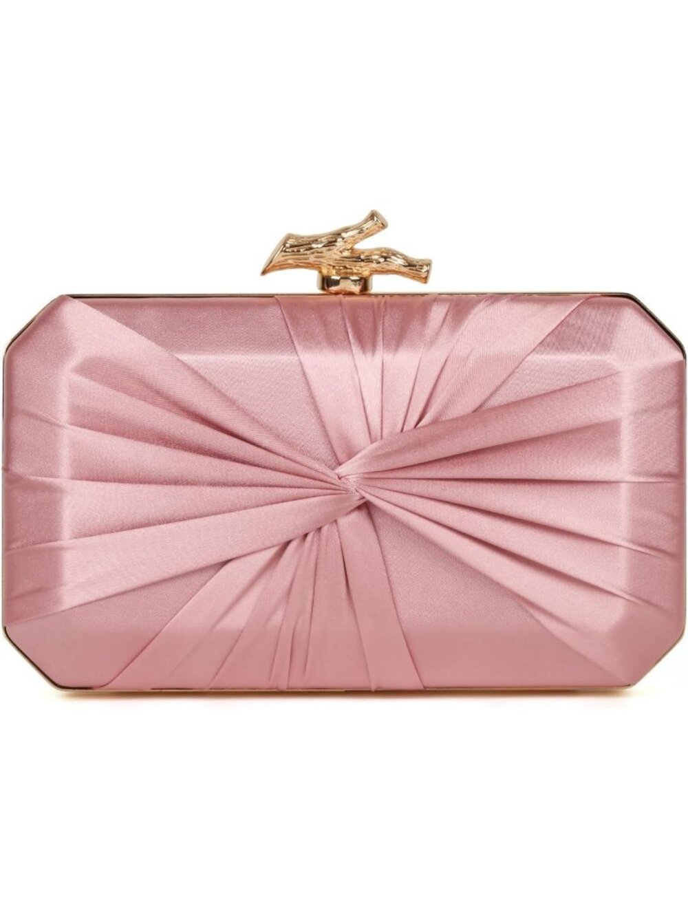 Women's Pink Satin Pleated Clutch Purse Evening Wedding Party Handbag